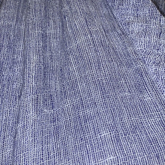 Zara gauzy Linen Tunic Dress, with pockets, blue & white woven fabric, NWT - Picture 5 of 11